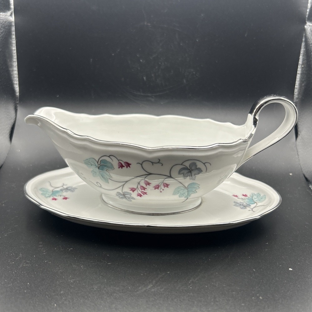 Baronet China Bavaria‎ Germany Sandra GRAVY BOWL & PLATE White Serving Dish